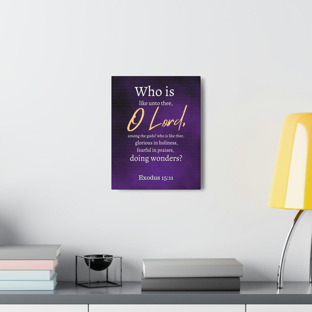 Scripture Walls Who Is Like You Lord? Exodus 15:12 Bible Verse Canvas Christian Wall Art Ready to Hang Unframed-Express Your Love Gifts
