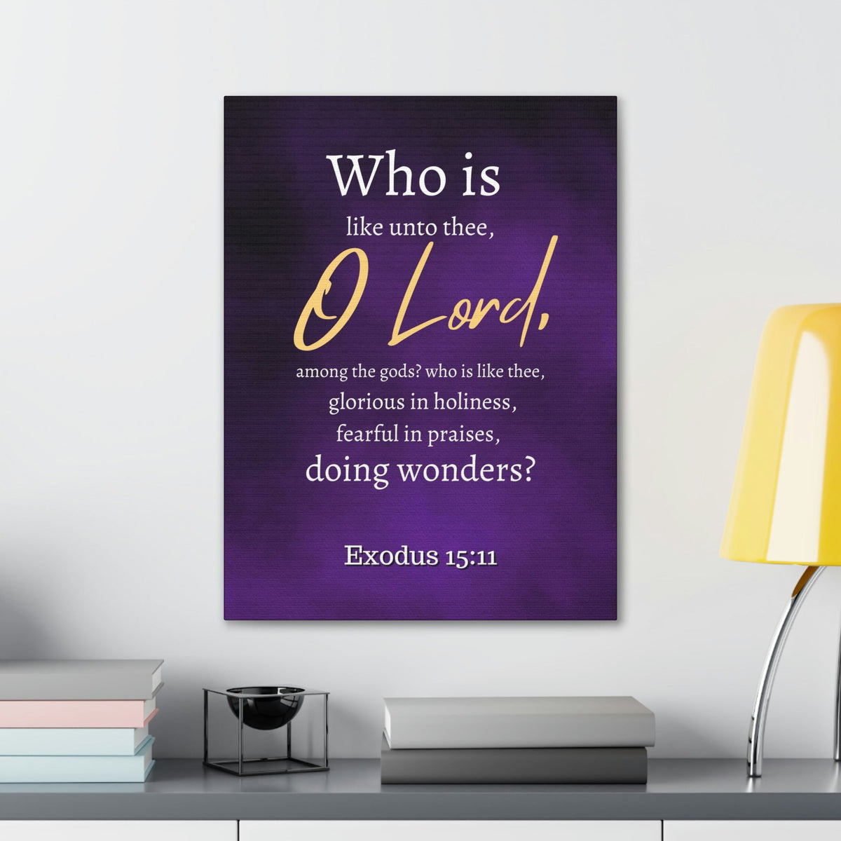 Scripture Walls Who Is Like You Lord? Exodus 15:12 Bible Verse Canvas Christian Wall Art Ready to Hang Unframed-Express Your Love Gifts