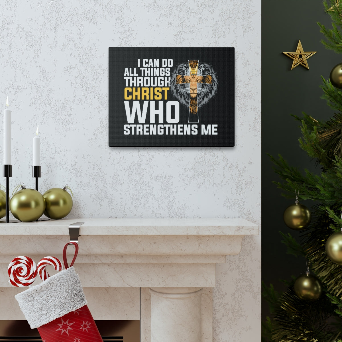 Scripture Walls Who Strengthens Me Philippians 4:11Ã¢ÂÂ13 Christian Wall Art Bible Verse Print Ready to Hang Unframed-Express Your Love Gifts