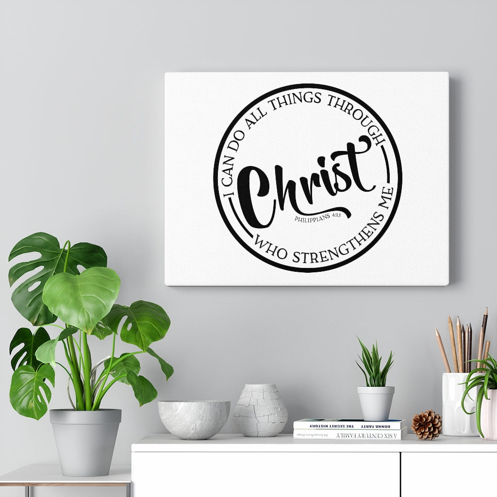 Scripture Walls Who Strengthens Me Philippians 4:13 Bible Verse Canvas Christian Wall Art Ready to Hang Unframed-Express Your Love Gifts