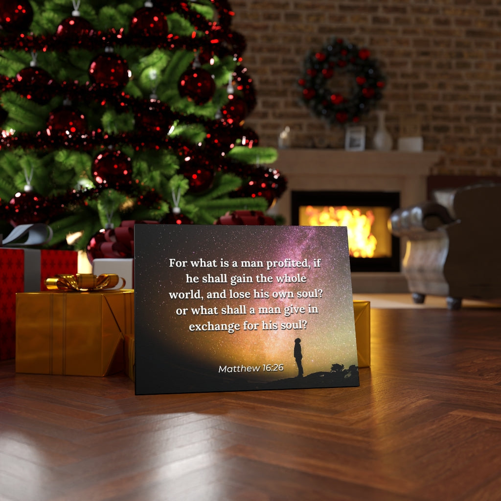 Scripture Walls Whole World Matthew 16:26 Bible Verse Canvas Christian Wall Art Ready to Hang Unframed-Express Your Love Gifts