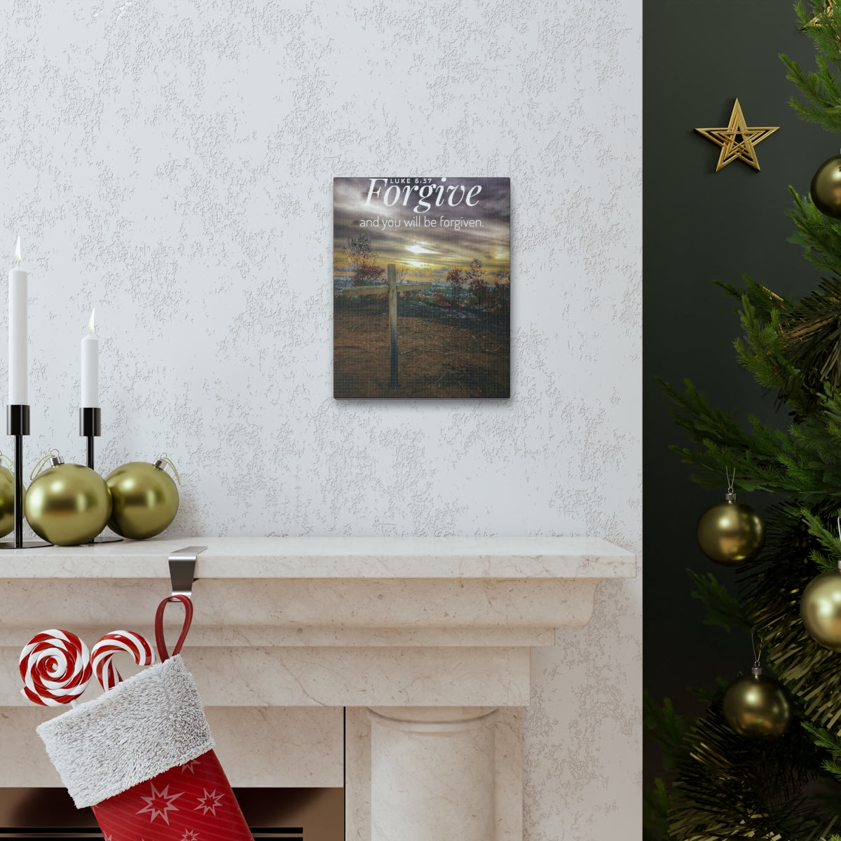 Scripture Walls Will Be Forgiven Luke 6:37 Bible Verse Canvas Christian Wall Art Bible Verse Print Ready To Hang Unframed-Express Your Love Gifts