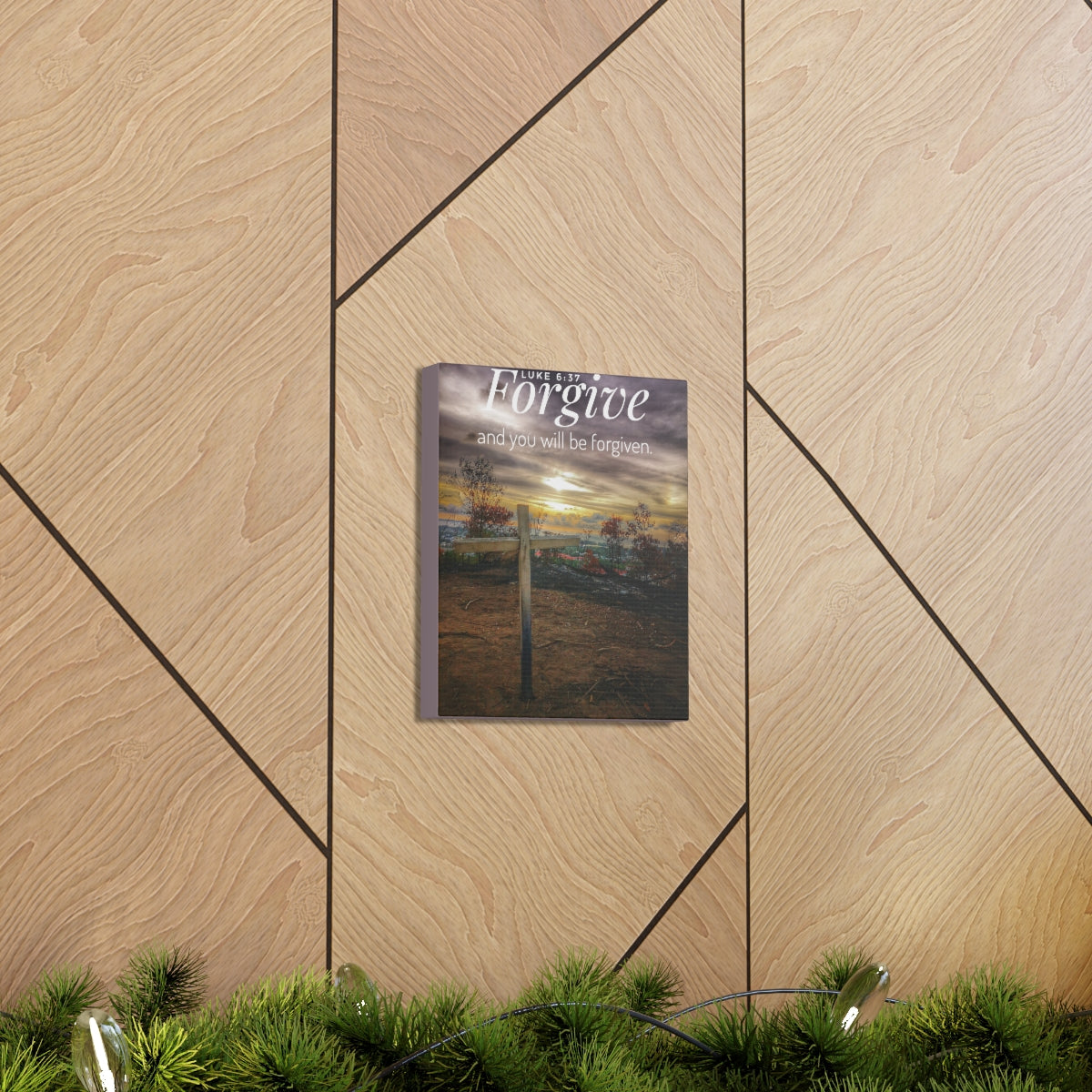 Scripture Walls Will Be Forgiven Luke 6:37 Bible Verse Canvas Christian Wall Art Bible Verse Print Ready To Hang Unframed-Express Your Love Gifts