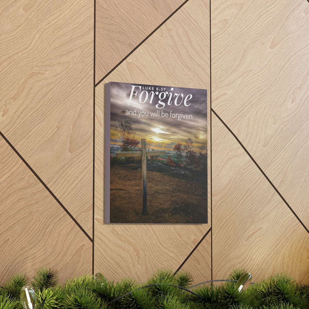 Scripture Walls Will Be Forgiven Luke 6:37 Bible Verse Canvas Christian Wall Art Bible Verse Print Ready To Hang Unframed-Express Your Love Gifts