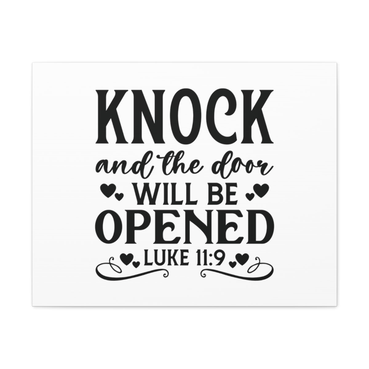Scripture Walls Will Be Opened Luke 11:9 Hearts Bible Verse Canvas Christian Wall Art Ready to Hang Unframed-Express Your Love Gifts