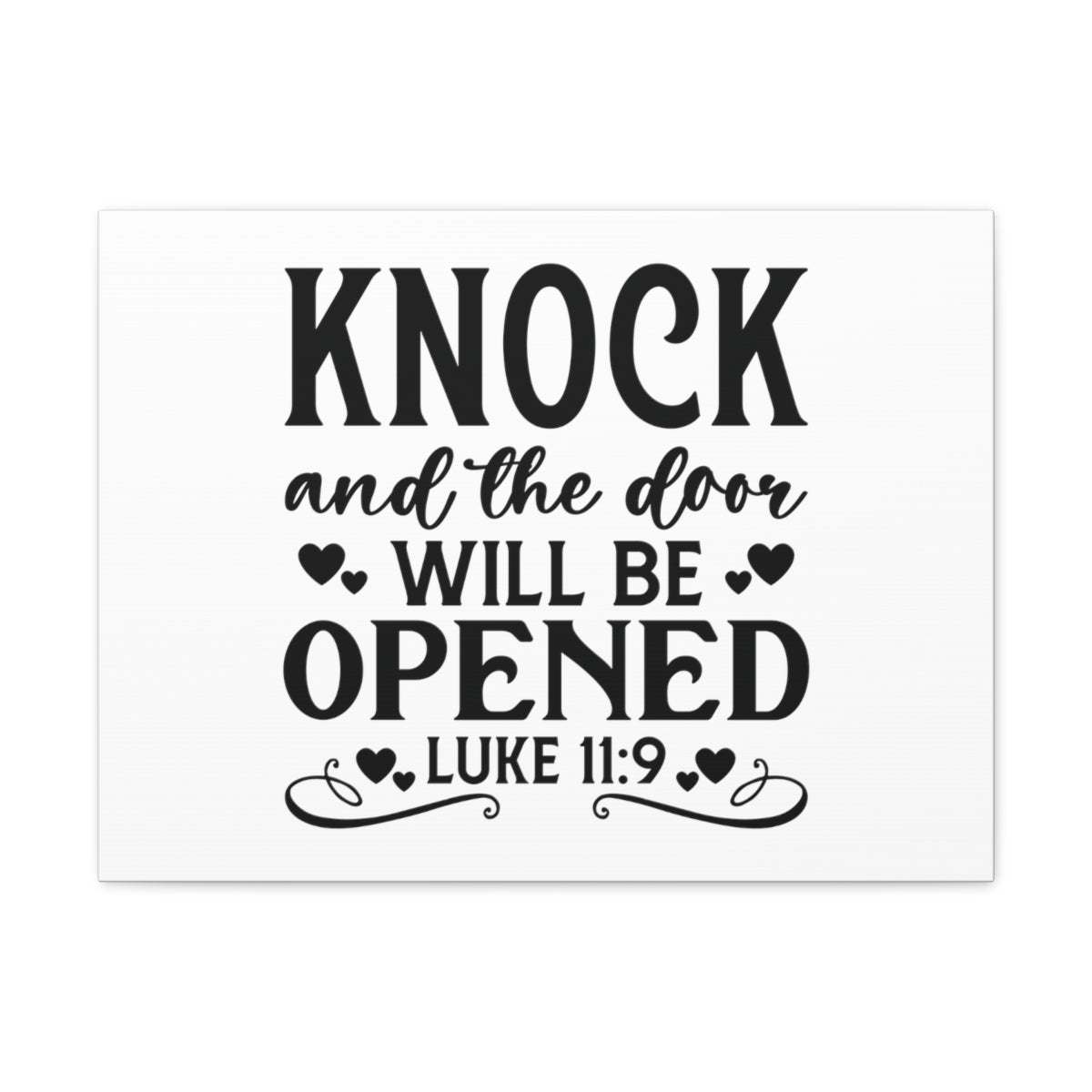 Scripture Walls Will Be Opened Luke 11:9 Hearts Bible Verse Canvas Christian Wall Art Ready to Hang Unframed-Express Your Love Gifts
