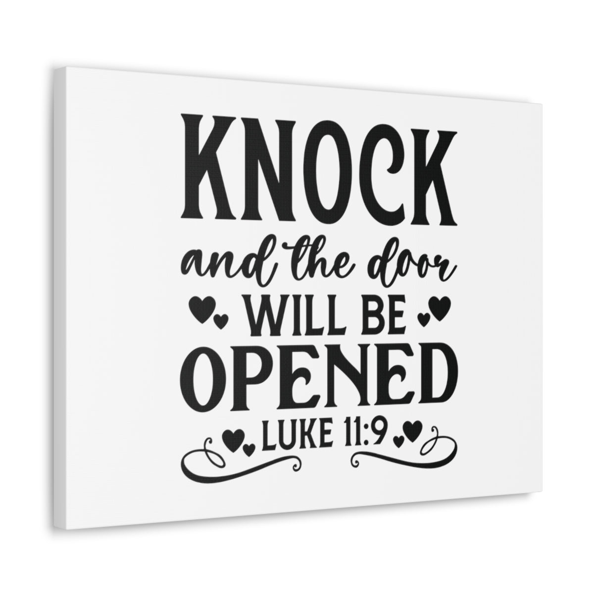 Scripture Walls Will Be Opened Luke 11:9 Hearts Bible Verse Canvas Christian Wall Art Ready to Hang Unframed-Express Your Love Gifts
