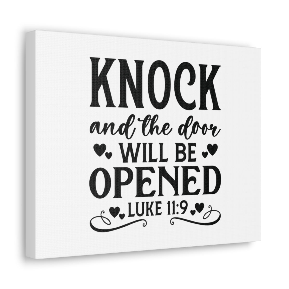 Scripture Walls Will Be Opened Luke 11:9 Hearts Bible Verse Canvas Christian Wall Art Ready to Hang Unframed-Express Your Love Gifts