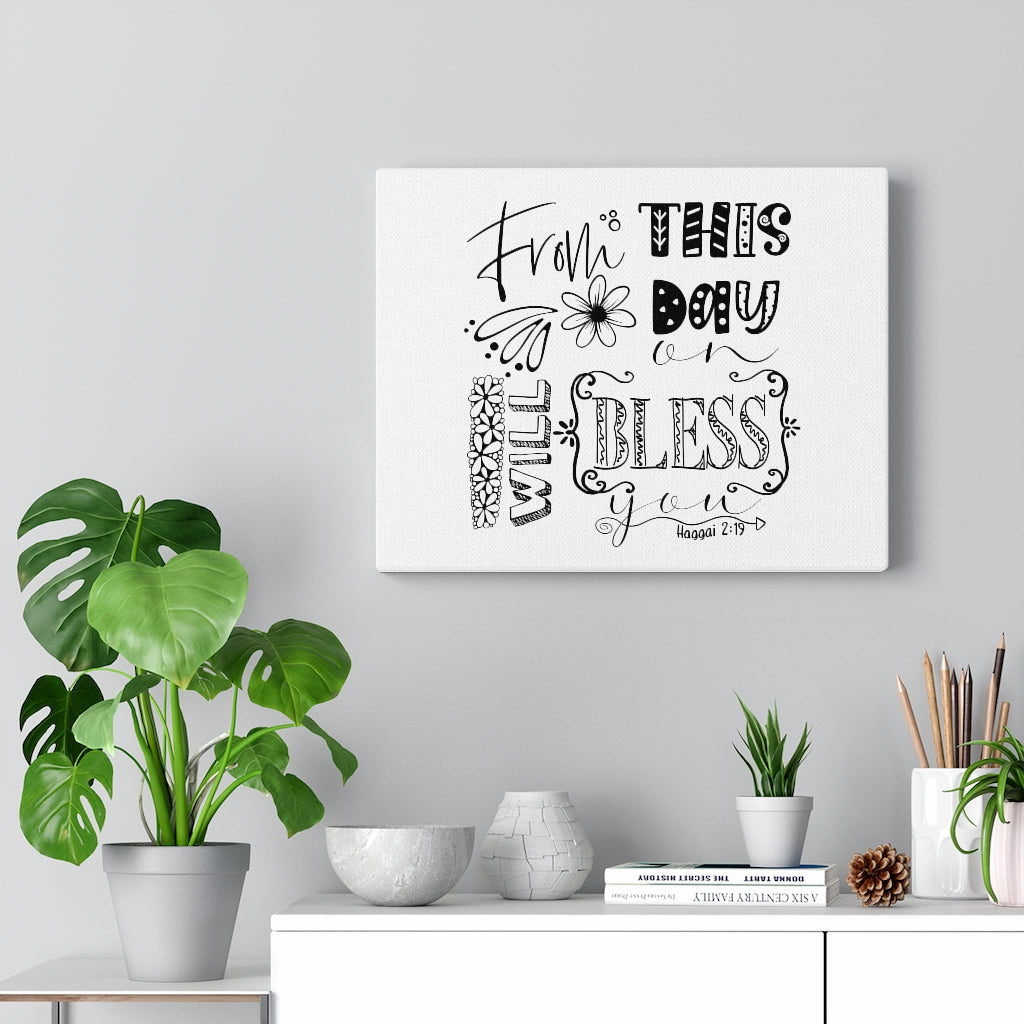 Scripture Walls Will Bless You Haggai 2:19 Bible Verse Canvas Christian Wall Art Ready to Hang Unframed-Express Your Love Gifts