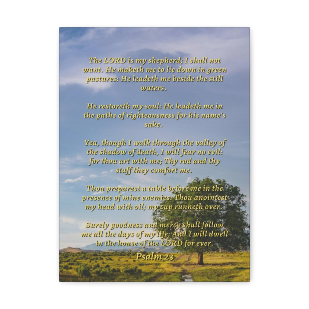 Scripture Walls Will Fear No Evil Psalm 23 Bible Verse Canvas Christian Wall Art Ready to Hang Unframed-Express Your Love Gifts