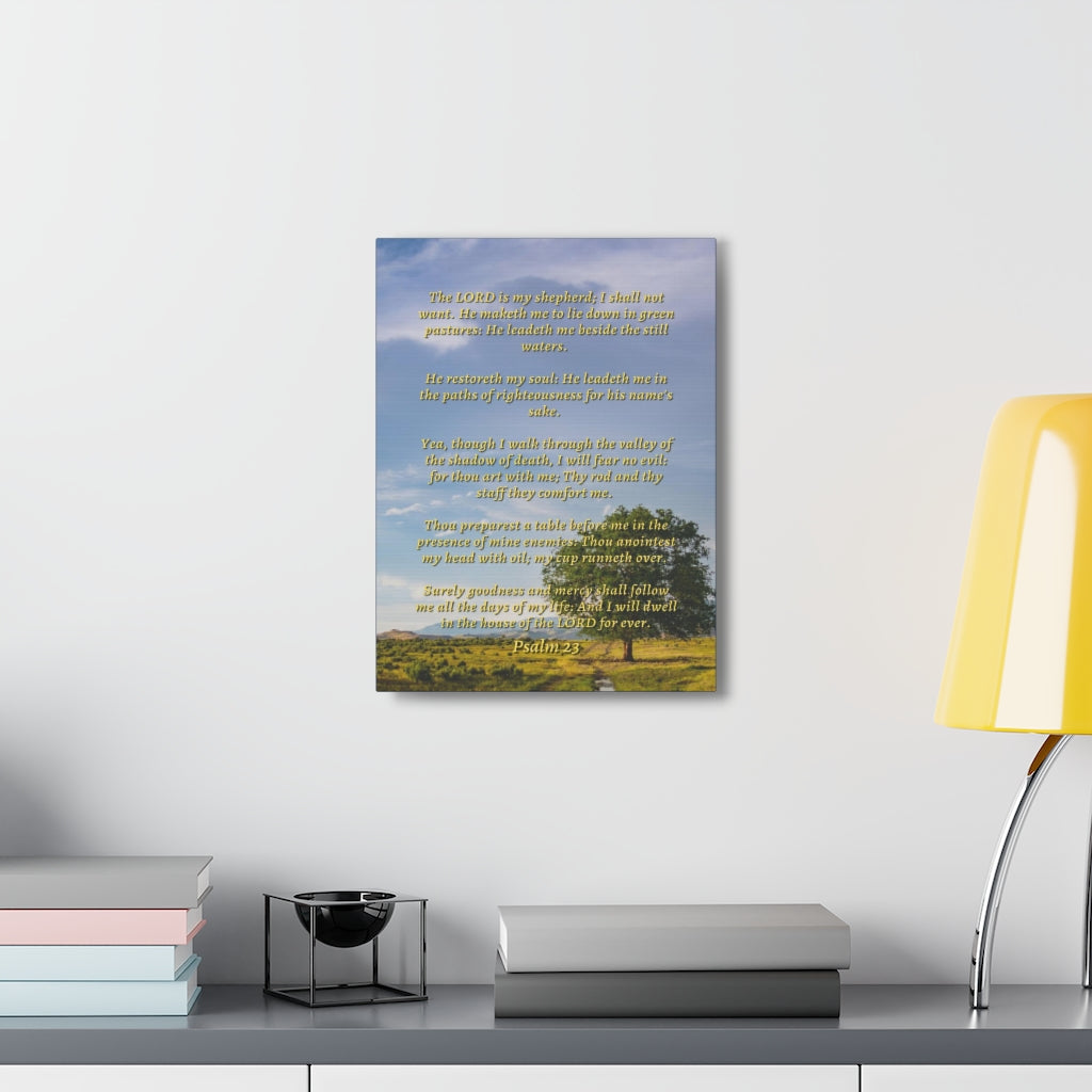 Scripture Walls Will Fear No Evil Psalm 23 Bible Verse Canvas Christian Wall Art Ready to Hang Unframed-Express Your Love Gifts