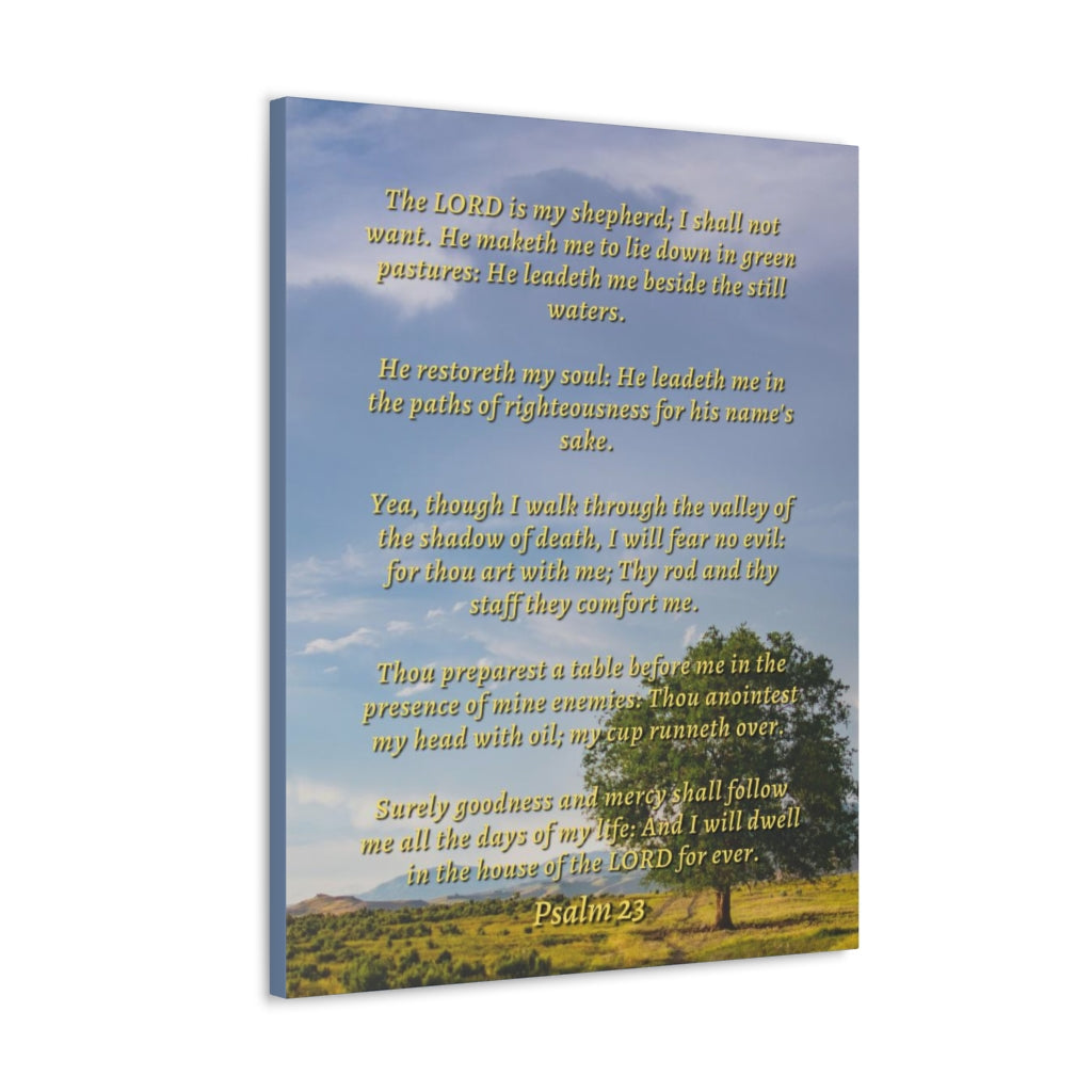 Scripture Walls Will Fear No Evil Psalm 23 Bible Verse Canvas Christian Wall Art Ready to Hang Unframed-Express Your Love Gifts