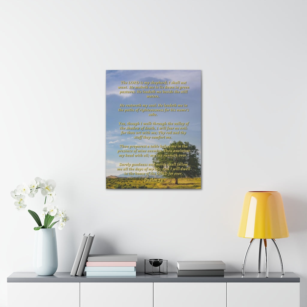 Scripture Walls Will Fear No Evil Psalm 23 Bible Verse Canvas Christian Wall Art Ready to Hang Unframed-Express Your Love Gifts