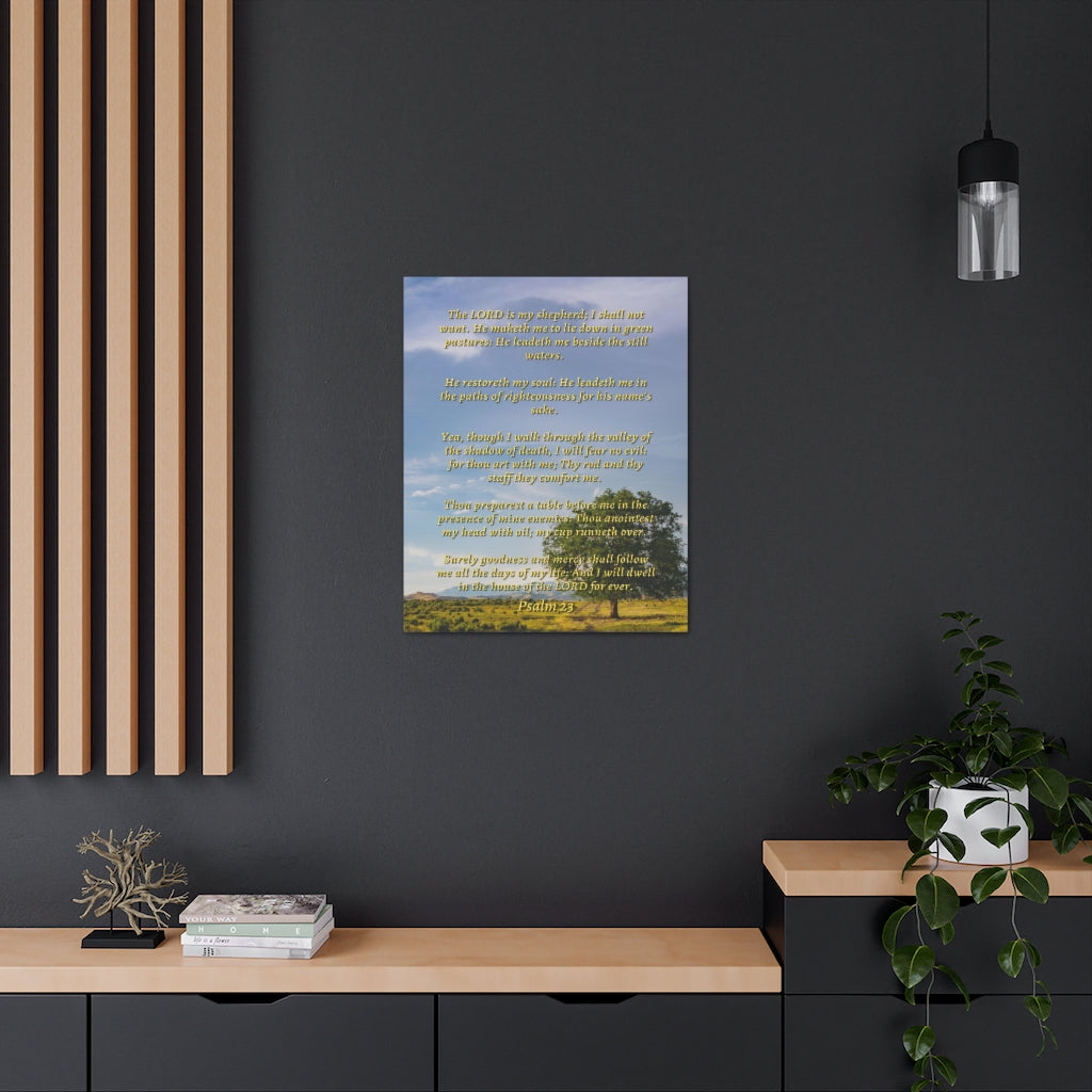 Scripture Walls Will Fear No Evil Psalm 23 Bible Verse Canvas Christian Wall Art Ready to Hang Unframed-Express Your Love Gifts