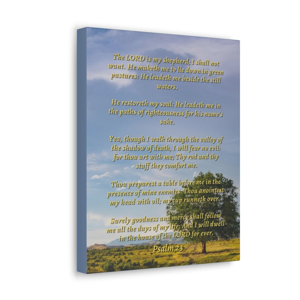 Scripture Walls Will Fear No Evil Psalm 23 Bible Verse Canvas Christian Wall Art Ready to Hang Unframed-Express Your Love Gifts
