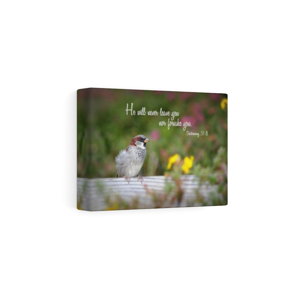 Scripture Walls Will Never Leave You Deuteronomy 31:8 Bible Verse Canvas Christian Wall Art Ready to Hang Unframed-Express Your Love Gifts