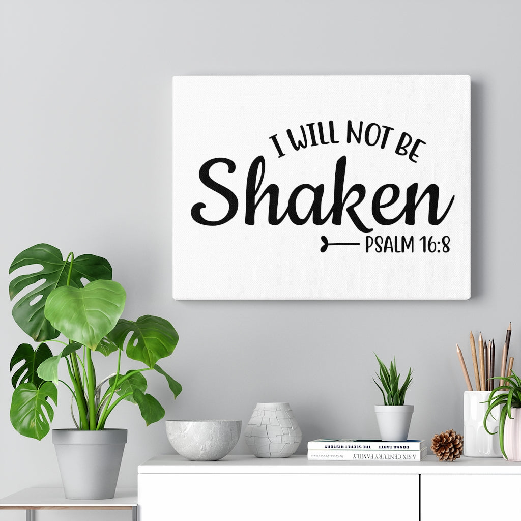 Scripture Walls Will Not Be Shaken Psalm 16:8 Bible Verse Canvas Christian Wall Art Ready to Hang Unframed-Express Your Love Gifts