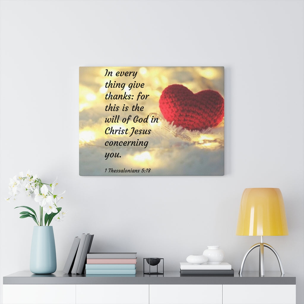Scripture Walls Will Of God 1 Thessalonians 5:18 Bible Verse Canvas Christian Wall Art Ready to Hang Unframed-Express Your Love Gifts