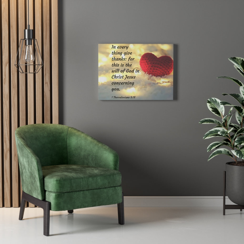 Scripture Walls Will Of God 1 Thessalonians 5:18 Bible Verse Canvas Christian Wall Art Ready to Hang Unframed-Express Your Love Gifts