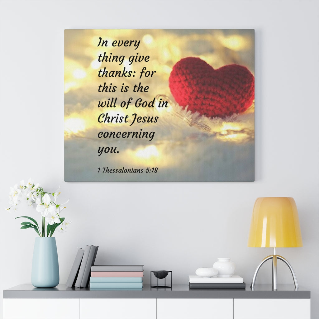 Scripture Walls Will Of God 1 Thessalonians 5:18 Bible Verse Canvas Christian Wall Art Ready to Hang Unframed-Express Your Love Gifts