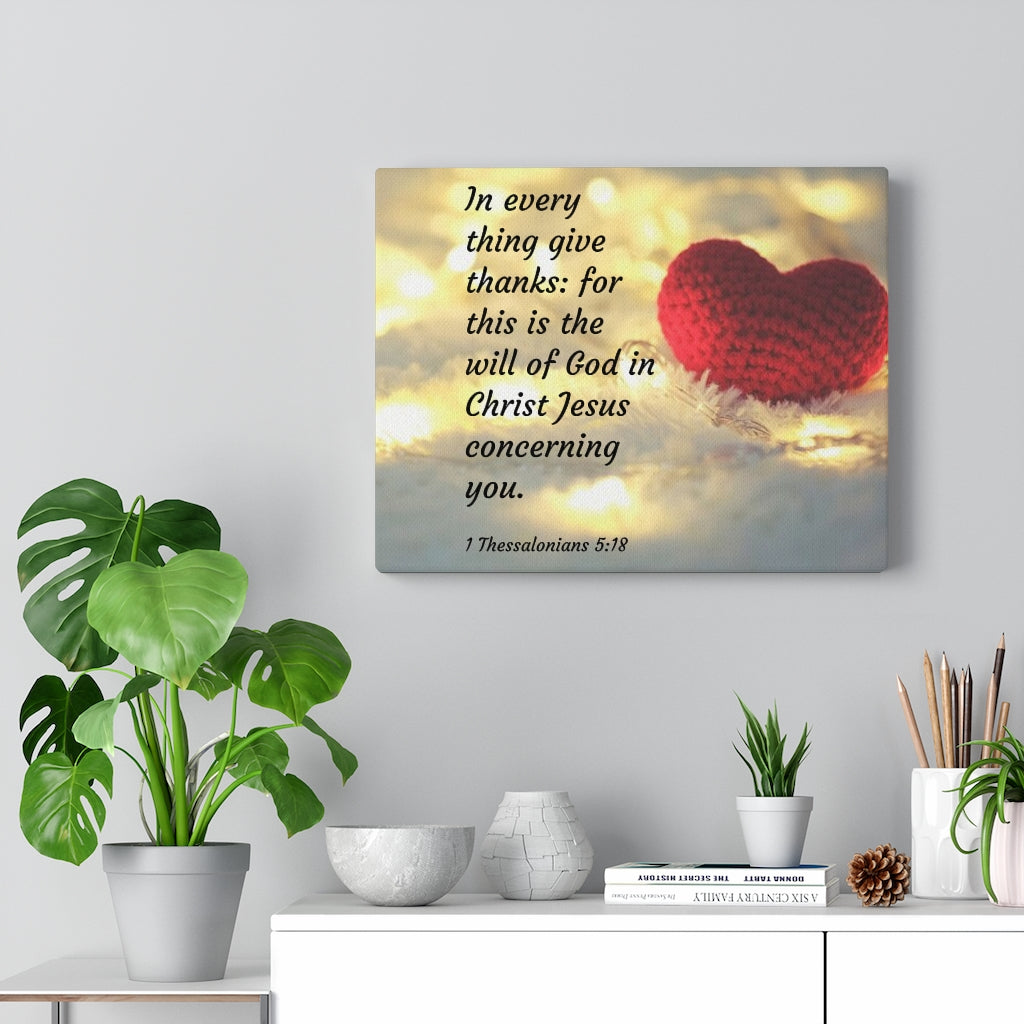 Scripture Walls Will Of God 1 Thessalonians 5:18 Bible Verse Canvas Christian Wall Art Ready to Hang Unframed-Express Your Love Gifts