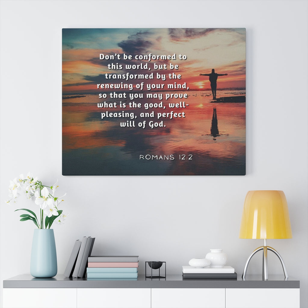 Scripture Walls Will Of God Romans 12:2 Bible Verse Canvas Christian Wall Art Ready to Hang Unframed-Express Your Love Gifts