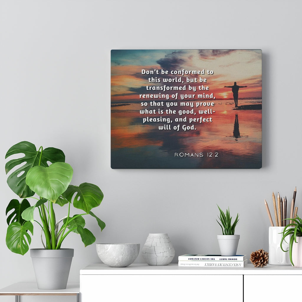 Scripture Walls Will Of God Romans 12:2 Bible Verse Canvas Christian Wall Art Ready to Hang Unframed-Express Your Love Gifts