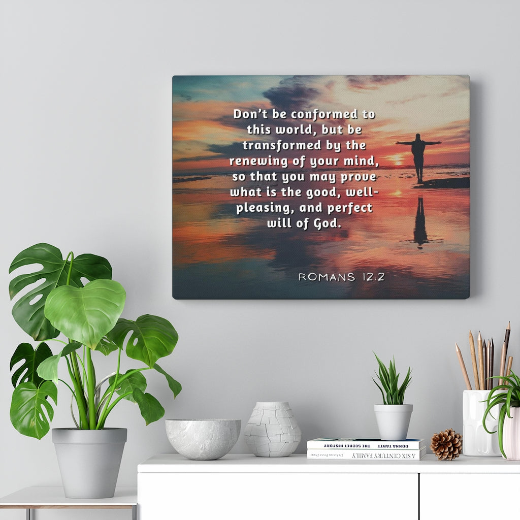 Scripture Walls Will Of God Romans 12:2 Bible Verse Canvas Christian Wall Art Ready to Hang Unframed-Express Your Love Gifts