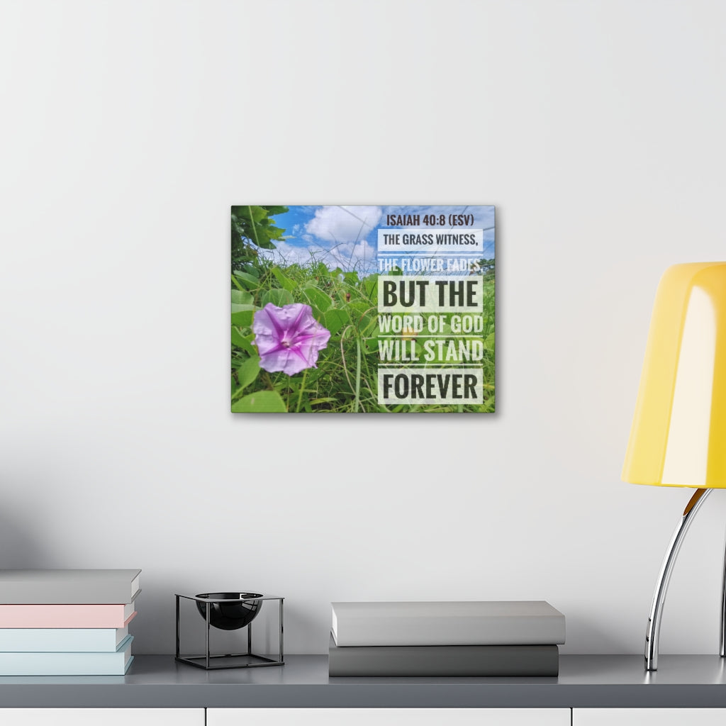 Scripture Walls Will Stand Forever Isaiah 40:8 Bible Verse Canvas Christian Wall Art Ready to Hang Unframed-Express Your Love Gifts
