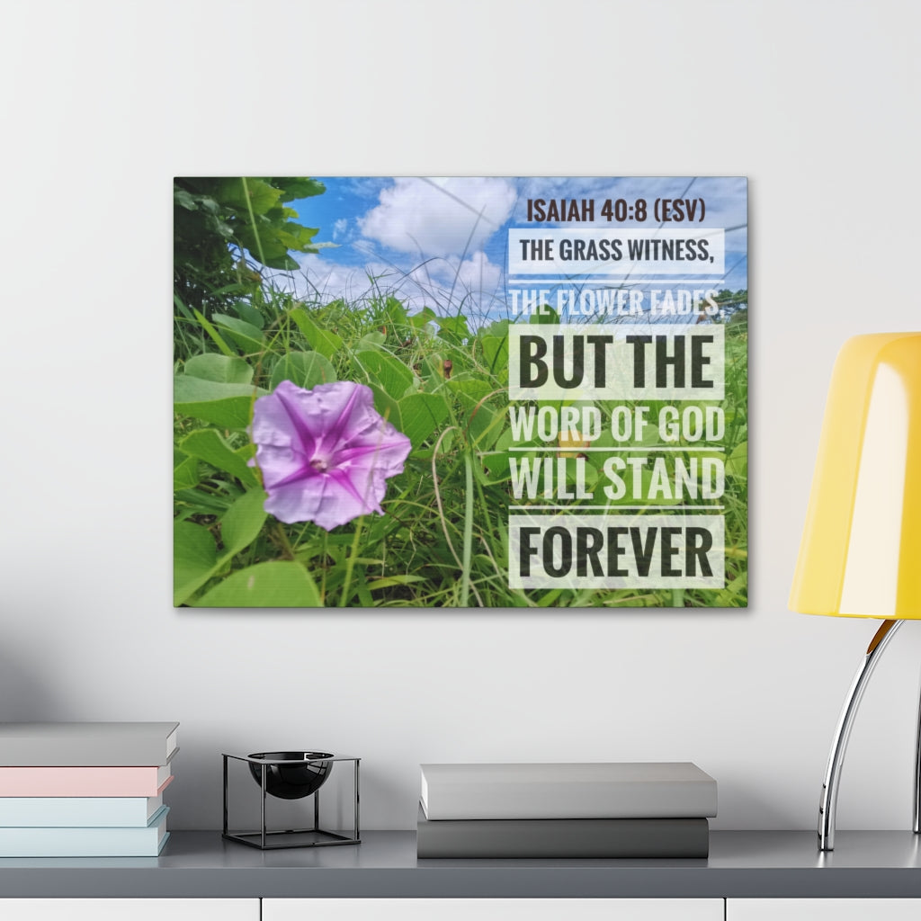 Scripture Walls Will Stand Forever Isaiah 40:8 Bible Verse Canvas Christian Wall Art Ready to Hang Unframed-Express Your Love Gifts