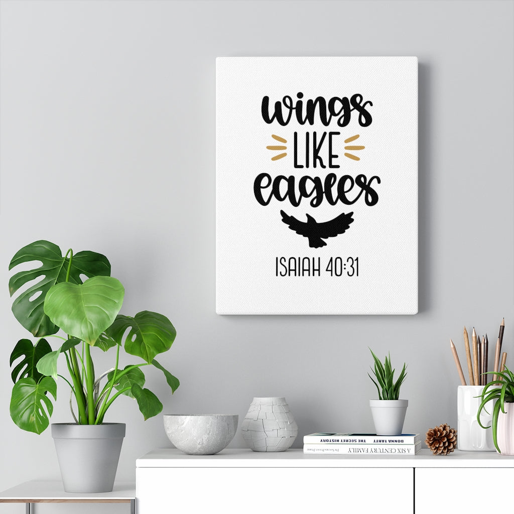 Scripture Walls Wings Like Eagles Isaiah 40:31 Bible Verse Canvas Christian Wall Art Ready to Hang Unframed-Express Your Love Gifts