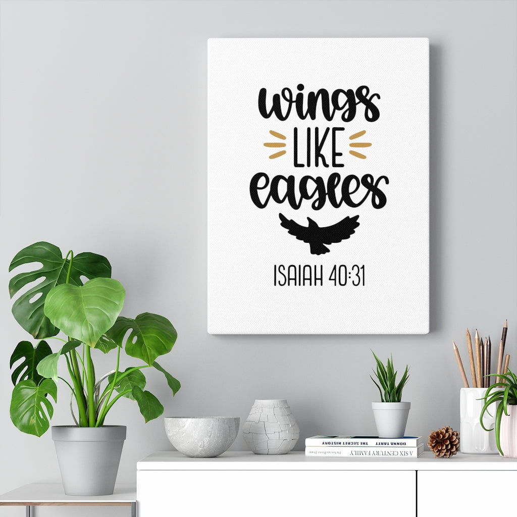 Scripture Walls Wings Like Eagles Isaiah 40:31 Bible Verse Canvas Christian Wall Art Ready to Hang Unframed-Express Your Love Gifts