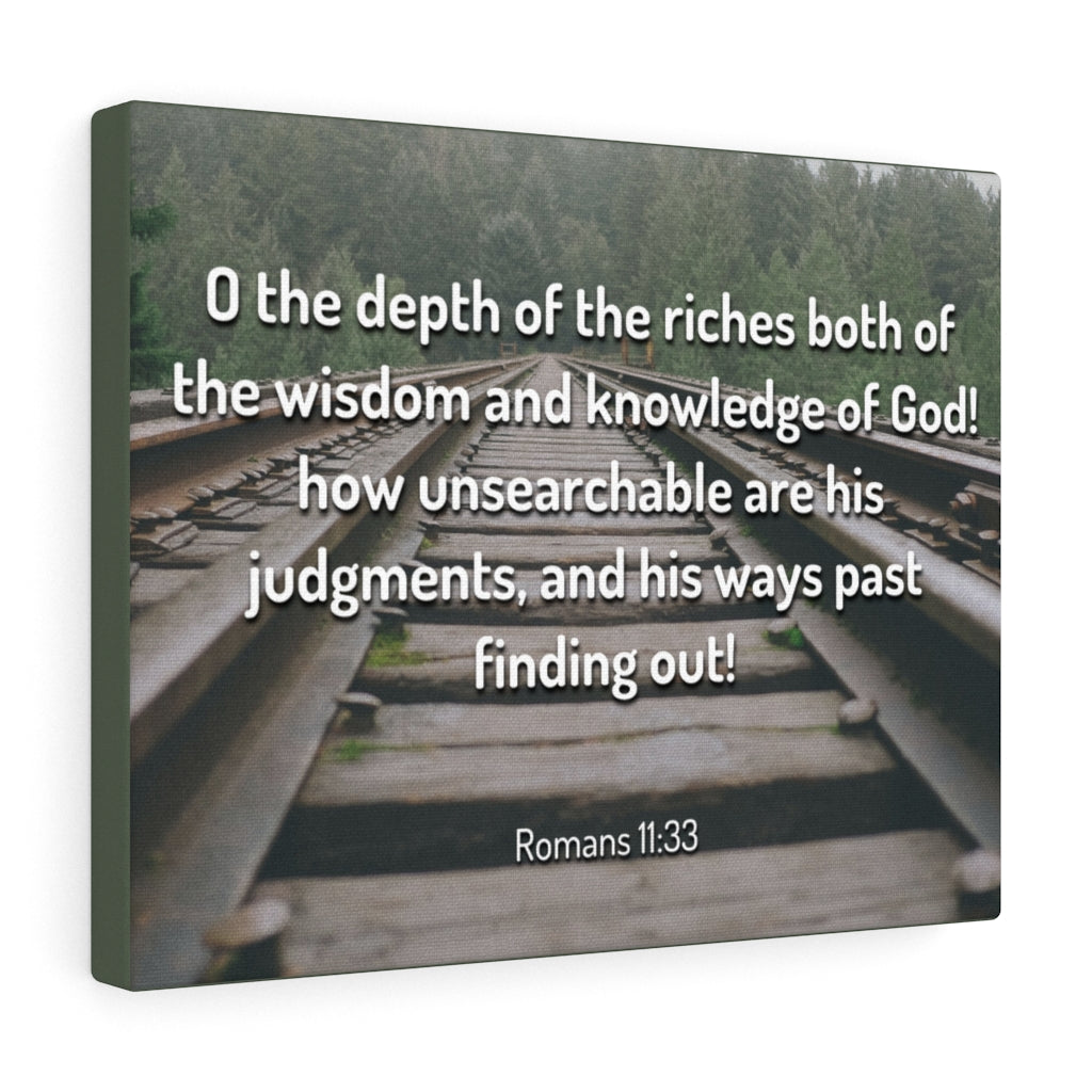 Scripture Walls Wisdom And Knowledge Romans 11:33 Bible Verse Canvas Christian Wall Art Ready to Hang Unframed-Express Your Love Gifts