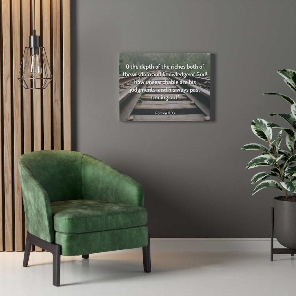 Scripture Walls Wisdom And Knowledge Romans 11:33 Bible Verse Canvas Christian Wall Art Ready to Hang Unframed-Express Your Love Gifts