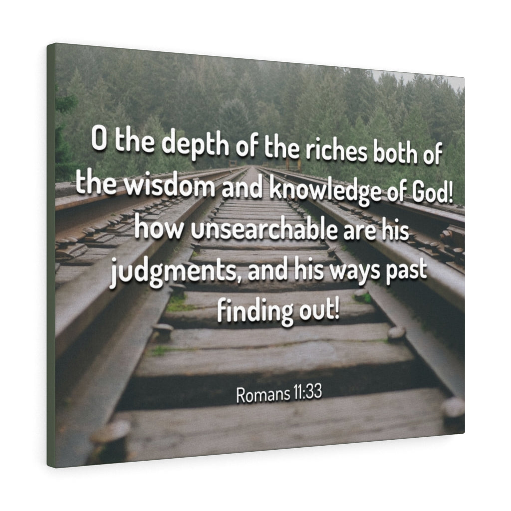 Scripture Walls Wisdom And Knowledge Romans 11:33 Bible Verse Canvas Christian Wall Art Ready to Hang Unframed-Express Your Love Gifts