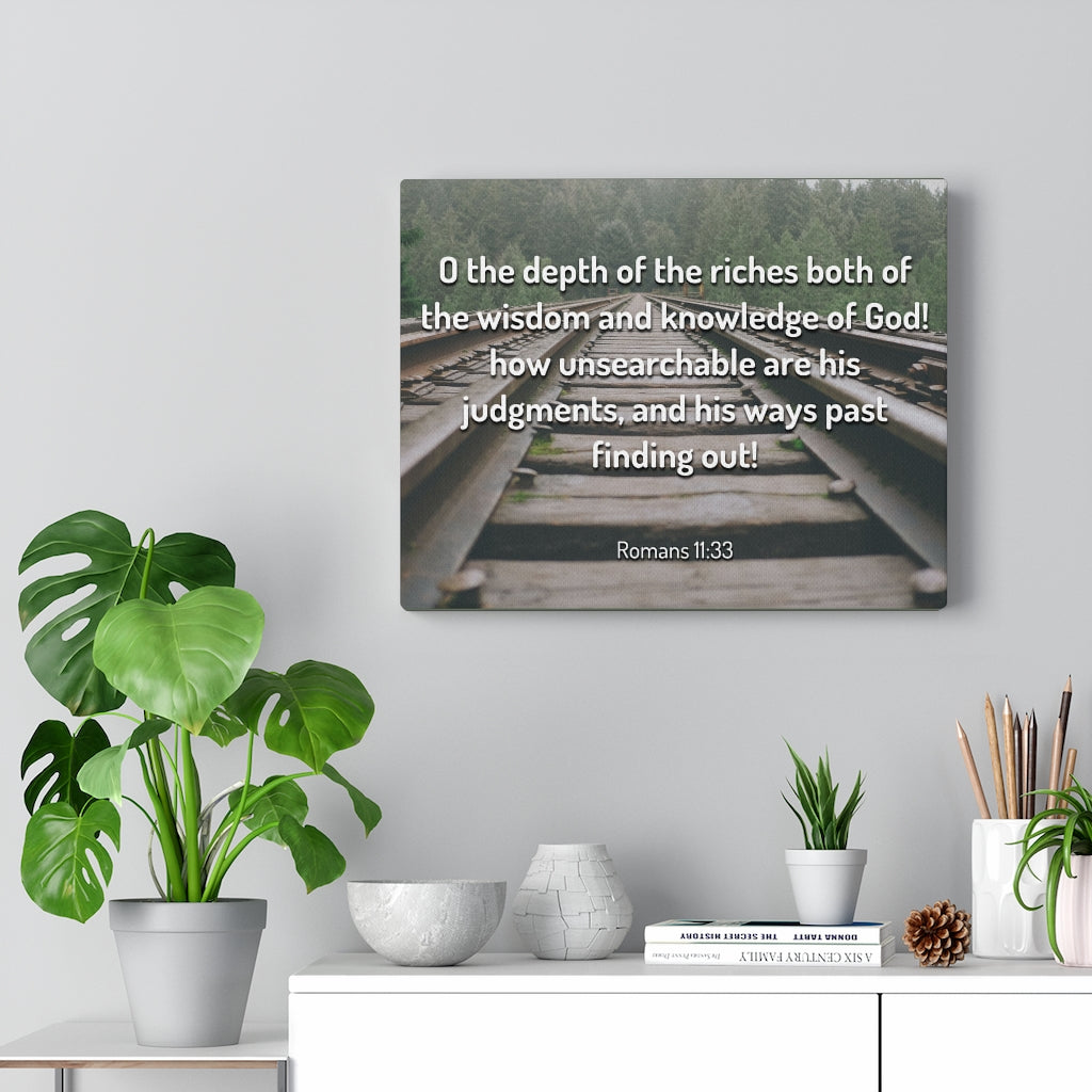Scripture Walls Wisdom And Knowledge Romans 11:33 Bible Verse Canvas Christian Wall Art Ready to Hang Unframed-Express Your Love Gifts