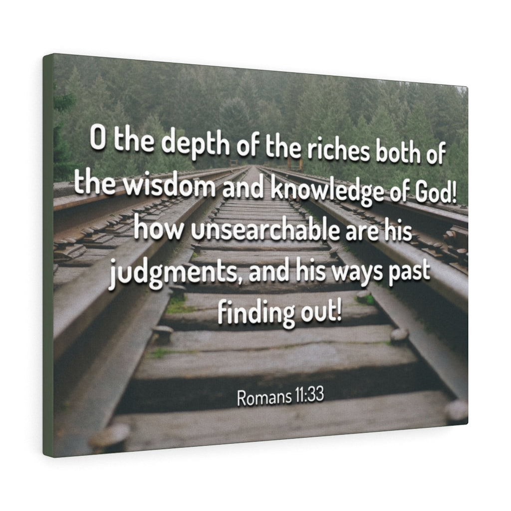 Scripture Walls Wisdom And Knowledge Romans 11:33 Bible Verse Canvas Christian Wall Art Ready to Hang Unframed-Express Your Love Gifts