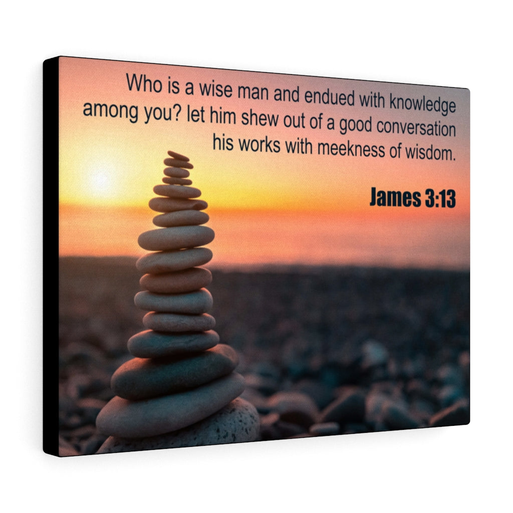 Scripture Walls Wise Man James 3:13 Bible Verse Canvas Christian Wall Art Ready to Hang Unframed-Express Your Love Gifts