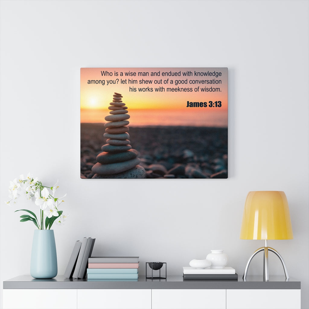 Scripture Walls Wise Man James 3:13 Bible Verse Canvas Christian Wall Art Ready to Hang Unframed-Express Your Love Gifts