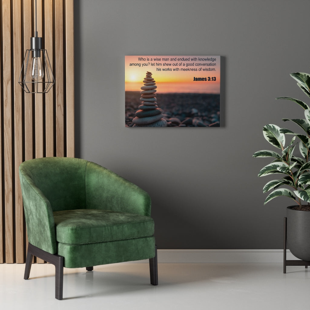 Scripture Walls Wise Man James 3:13 Bible Verse Canvas Christian Wall Art Ready to Hang Unframed-Express Your Love Gifts