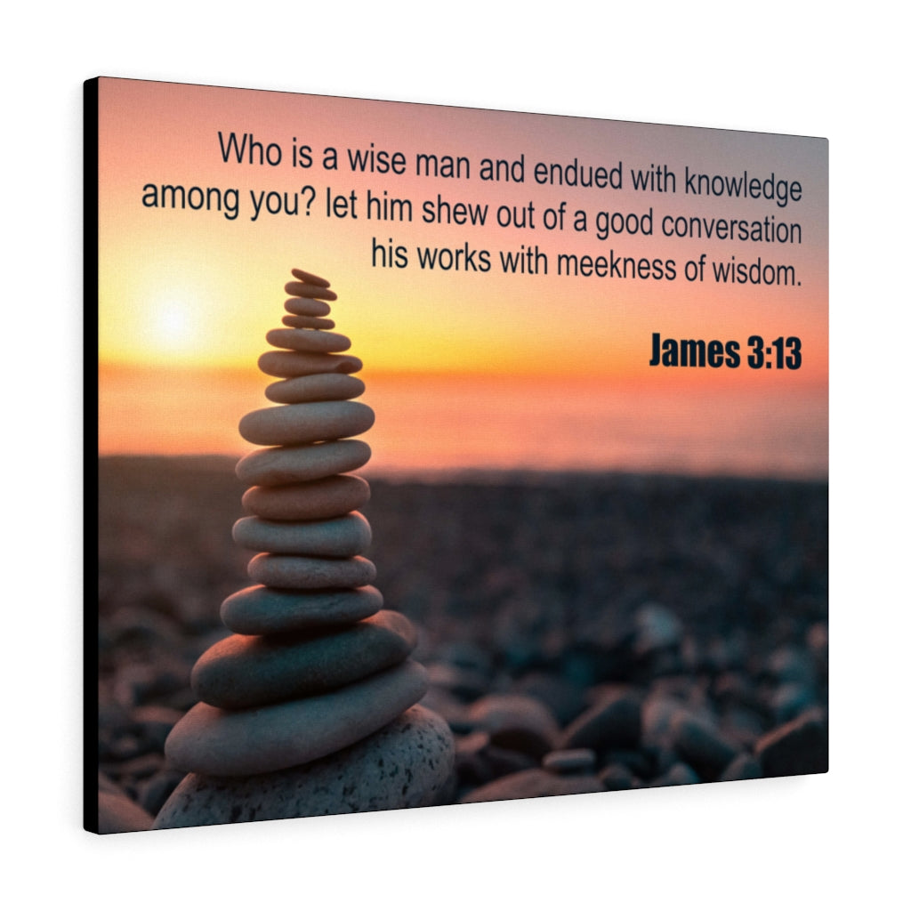 Scripture Walls Wise Man James 3:13 Bible Verse Canvas Christian Wall Art Ready to Hang Unframed-Express Your Love Gifts