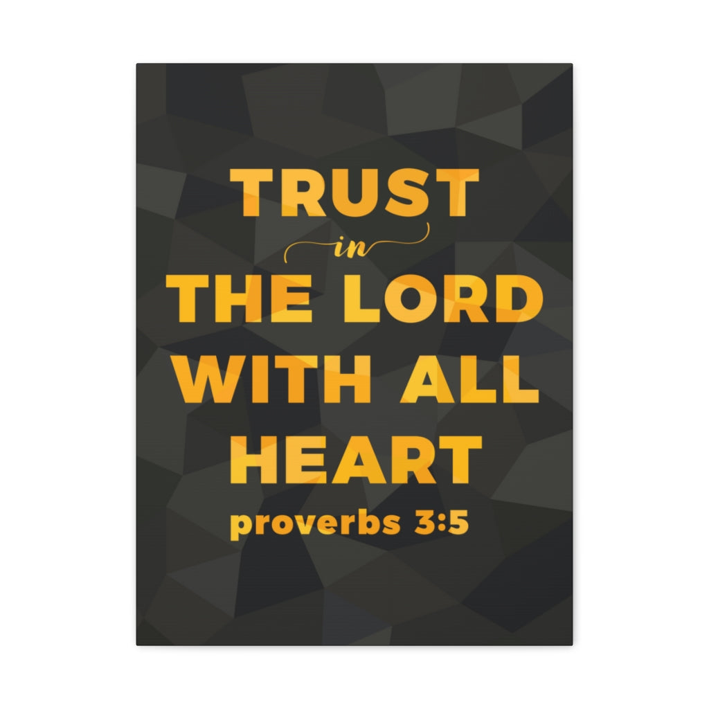 Scripture Walls With All Heart Proverbs 3:5 Christian Wall Art Bible Verse Print Ready To Hang Unframed-Express Your Love Gifts