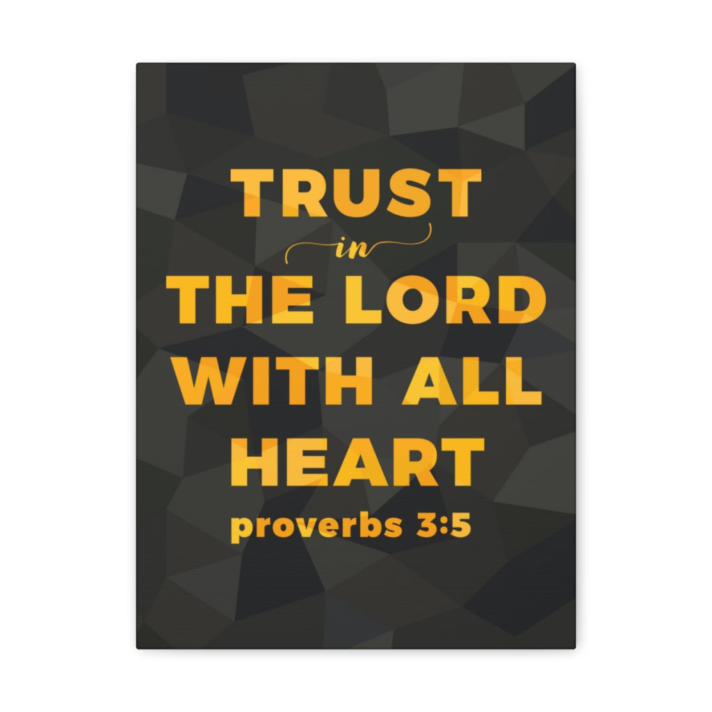 Scripture Walls With All Heart Proverbs 3:5 Christian Wall Art Bible Verse Print Ready To Hang Unframed-Express Your Love Gifts