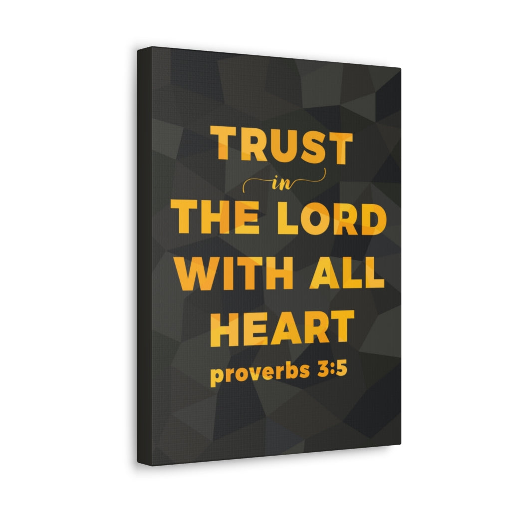 Scripture Walls With All Heart Proverbs 3:5 Christian Wall Art Bible Verse Print Ready To Hang Unframed-Express Your Love Gifts