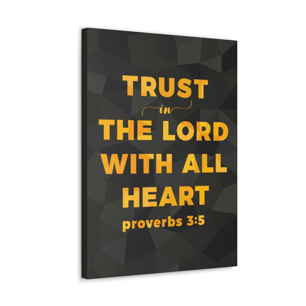 Scripture Walls With All Heart Proverbs 3:5 Christian Wall Art Bible Verse Print Ready To Hang Unframed-Express Your Love Gifts