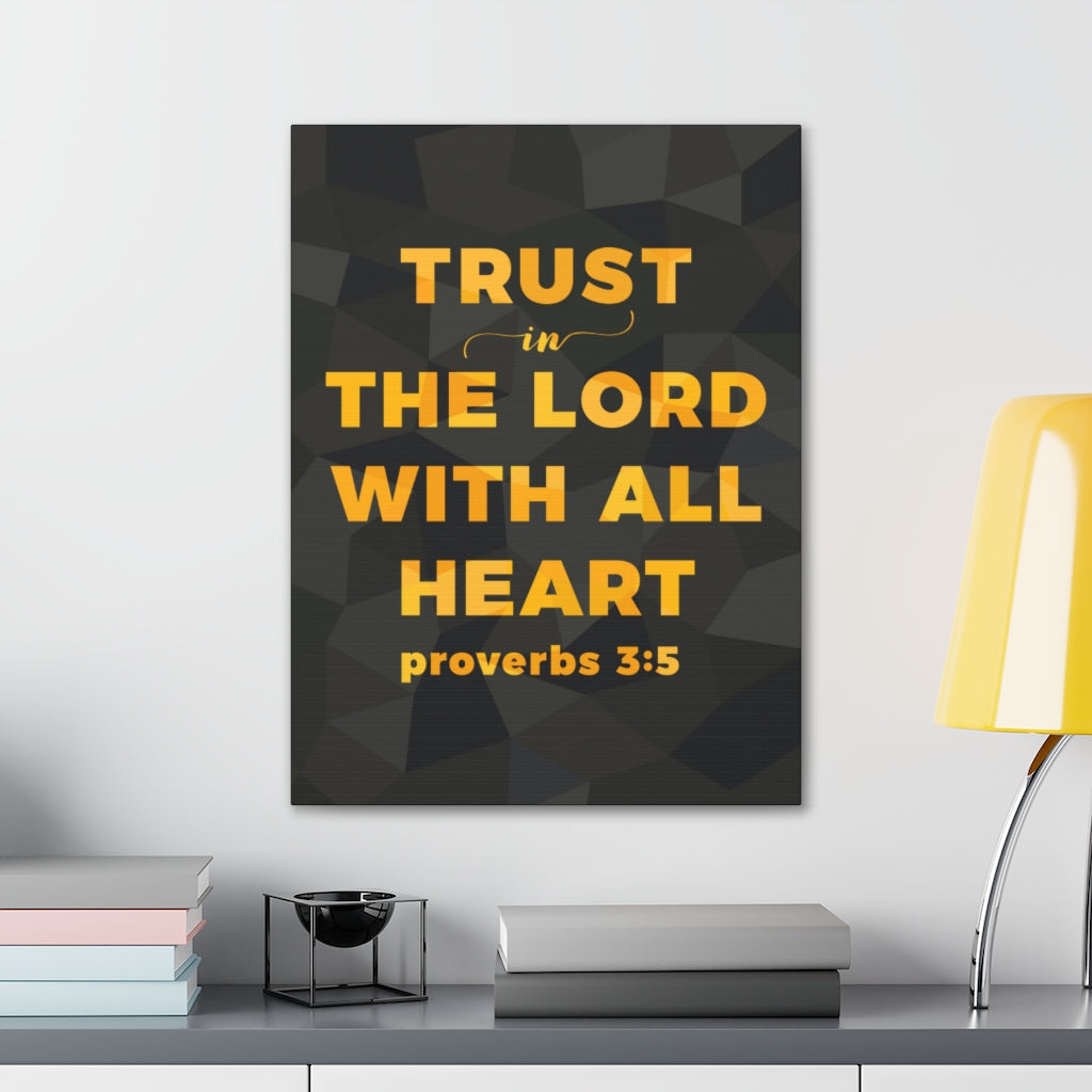 Scripture Walls With All Heart Proverbs 3:5 Christian Wall Art Bible Verse Print Ready To Hang Unframed-Express Your Love Gifts