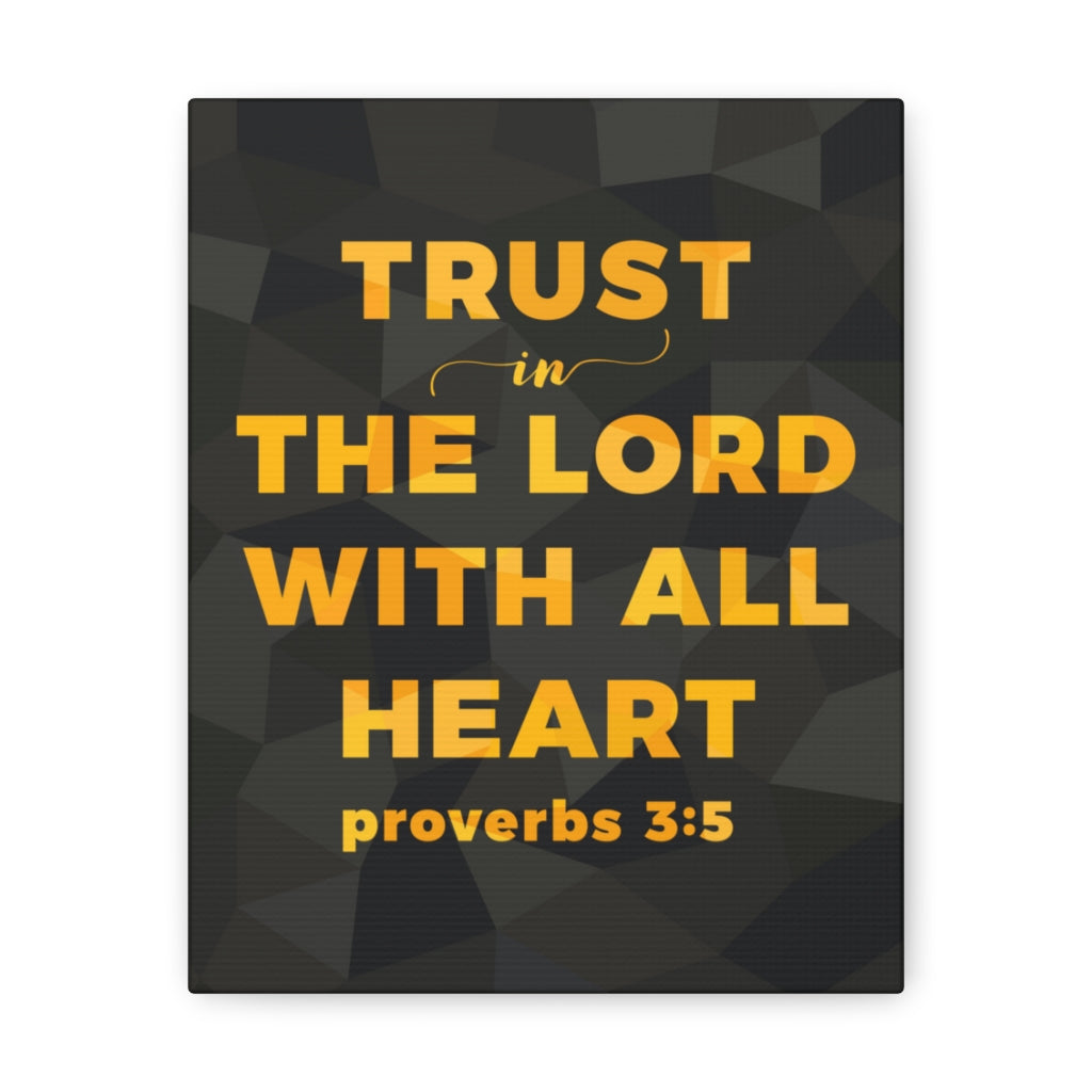 Scripture Walls With All Heart Proverbs 3:5 Christian Wall Art Bible Verse Print Ready To Hang Unframed-Express Your Love Gifts