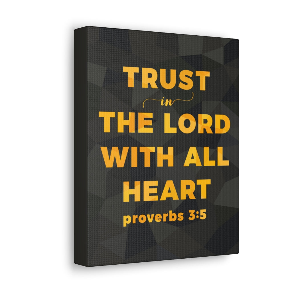 Scripture Walls With All Heart Proverbs 3:5 Christian Wall Art Bible Verse Print Ready To Hang Unframed-Express Your Love Gifts