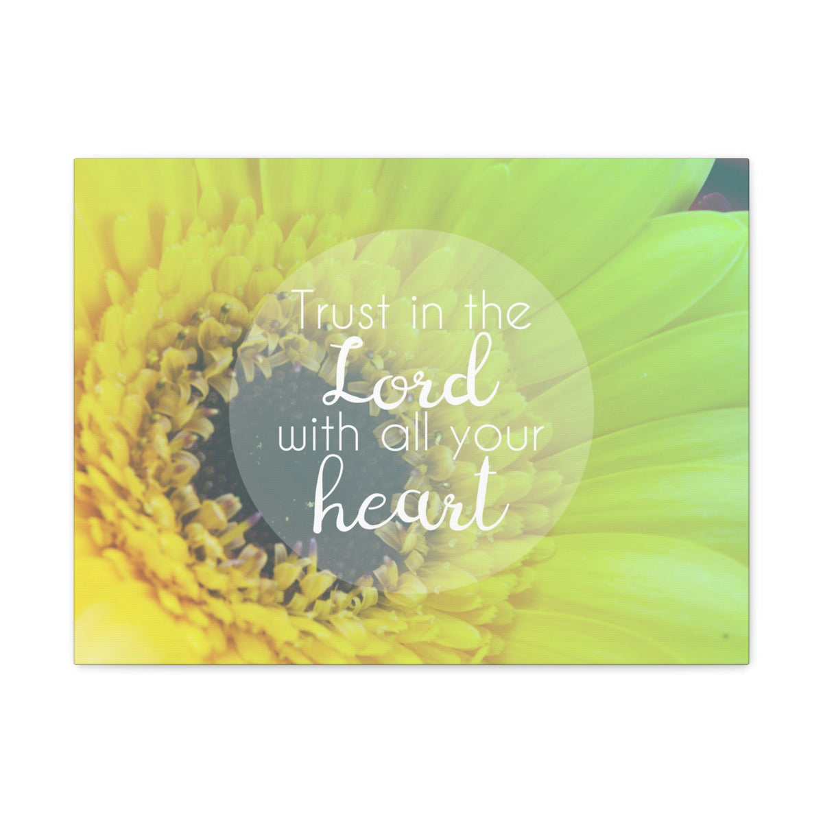 Scripture Walls With All Your Heart Proverbs 3:5 Lime Flower Christian Wall Art Bible Verse Print Ready to Hang Unframed-Express Your Love Gifts
