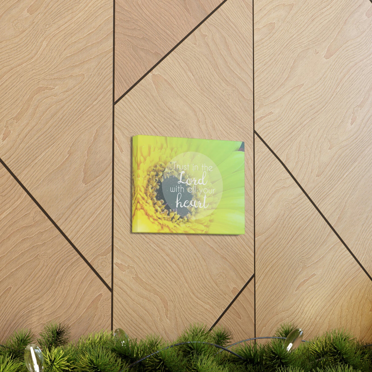 Scripture Walls With All Your Heart Proverbs 3:5 Lime Flower Christian Wall Art Bible Verse Print Ready to Hang Unframed-Express Your Love Gifts